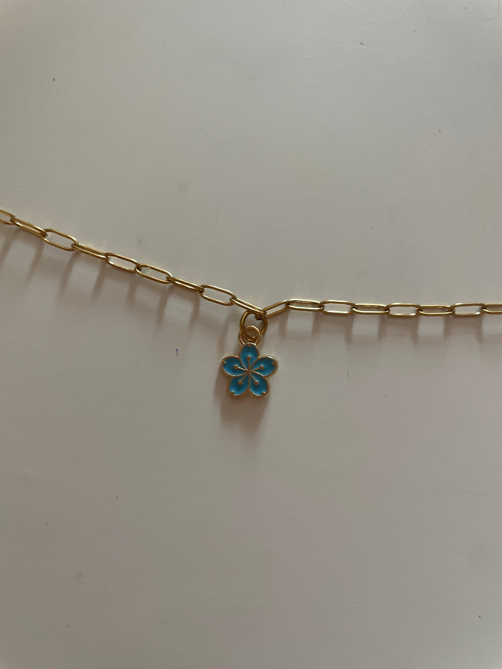 Bracelet de cheville fleur beu🩵
