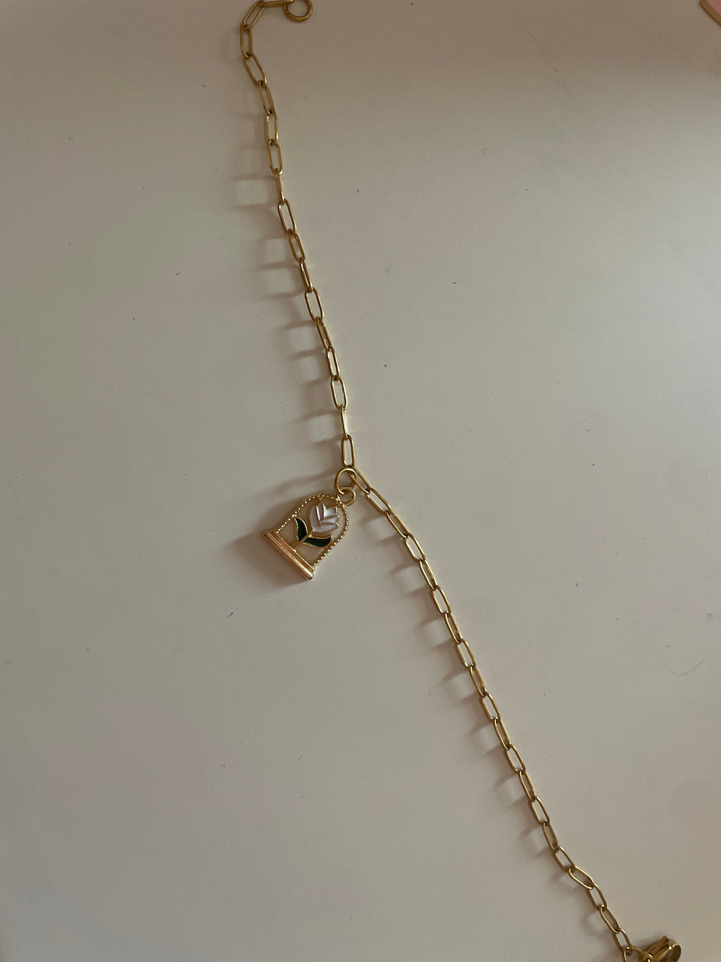 Bracelet avec fleur blanche🌼
