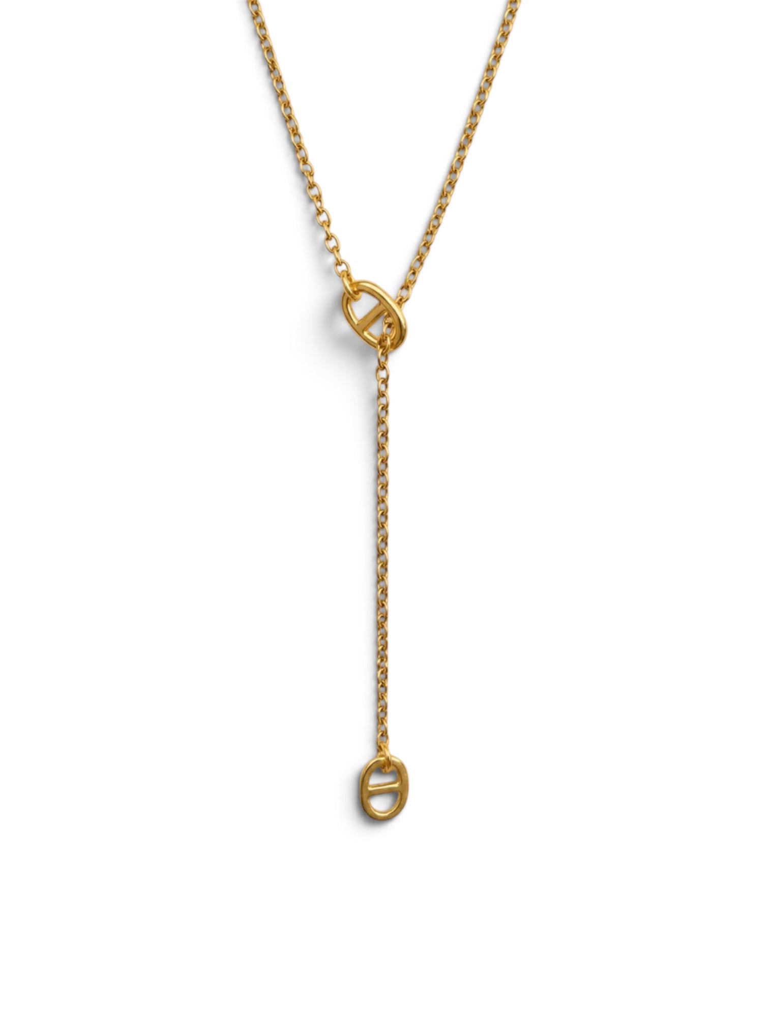 Collier « Y » maille marine