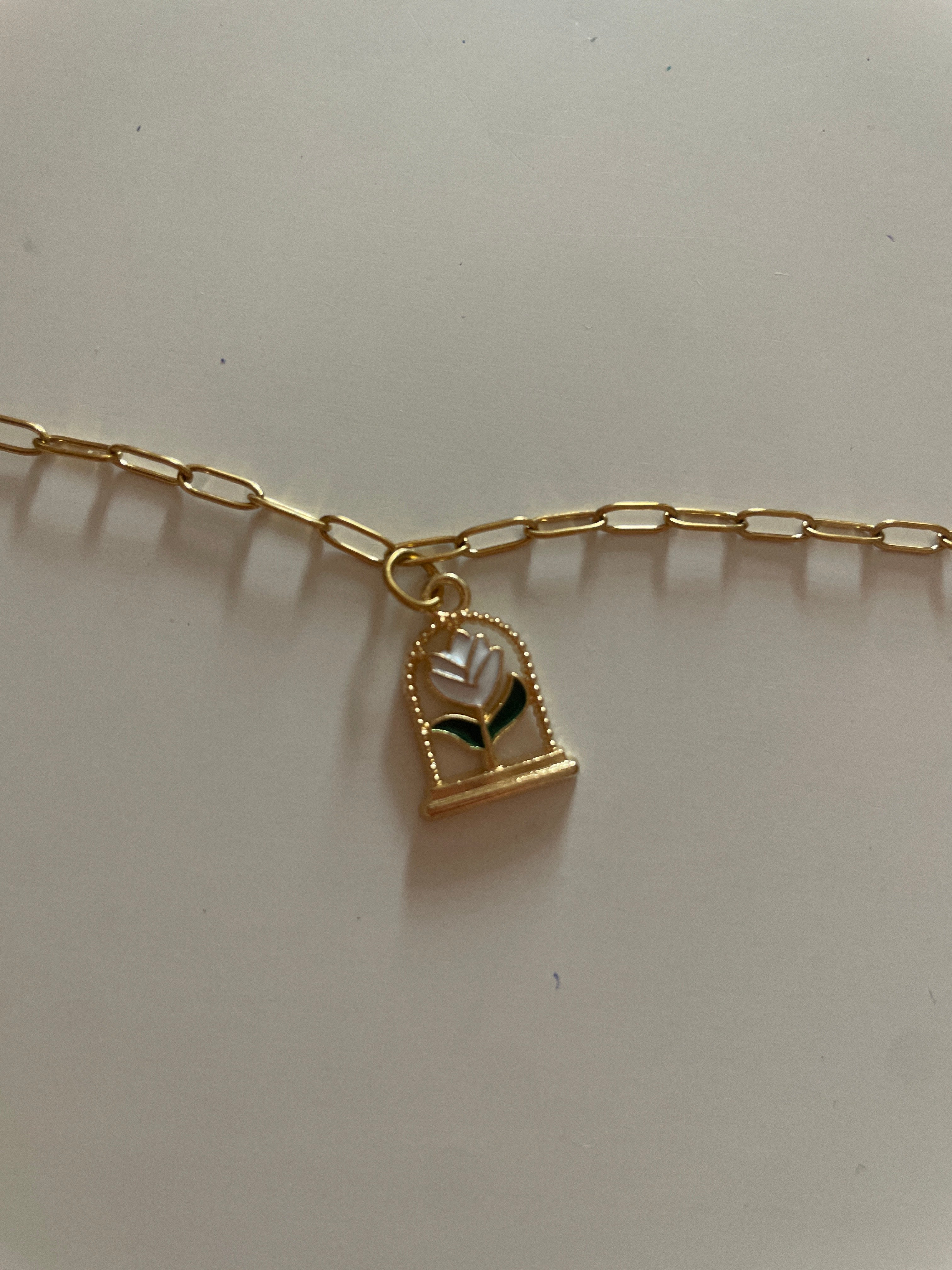 Bracelet avec fleur blanche🌼